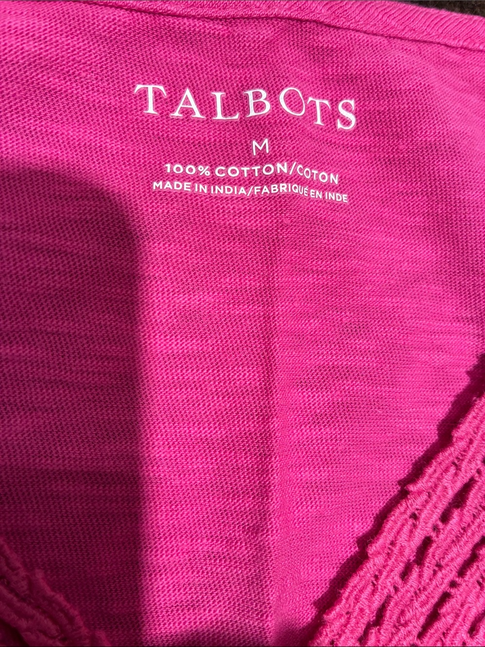 Women’s bright pink pink V-neck T-shirt - Picture 4 of 4